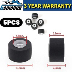 5PCS 10.5×7.2x2mm Tape Recorder Pinch Roller Wheel Rubber Pressure Belt Pulleys