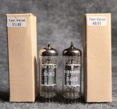 NOS Siemens 6463 Telefunken Made Matched Pair Diamond Base Tubes 51/49 48/51