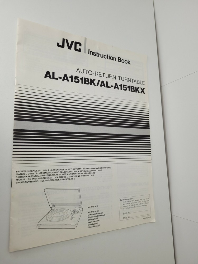 JVC AL-A10BK Al-A1BK ALBKX Owner Instruction Manual USA Seller Genuine Original