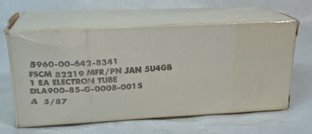 New old Stock JJ Electronic 5U4GB Electron Vacuum Tube