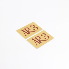 AR-3 Acoustic Research Speaker Logo Badge 42mm(1.65&Prime;)X26mm(1.02&Prime;) GOLD