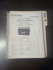 JC Penney 3886 Service Manual Original Repair Book AM FM Stereo Tape Recorder