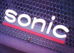 New Sonic Speaker Genuine 6&Prime; Wide Replacement Plastic Logo Nameplate