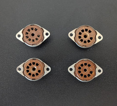 9-Pin Tube Sockets. Bottom Mount. 3/4&Prime; Hole. 1-1/8&Prime; Holecenters (QTY 4) #L3