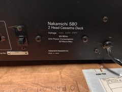 Nakamichi 580 2-Head Discrete Cassette Deck Vintage Audio FOR PARTS REPAIR