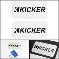 2pcs Kicker logo badge Sticker Decal waterproof 77mm(3&Prime;) X 38mm(1.5&Prime;) white