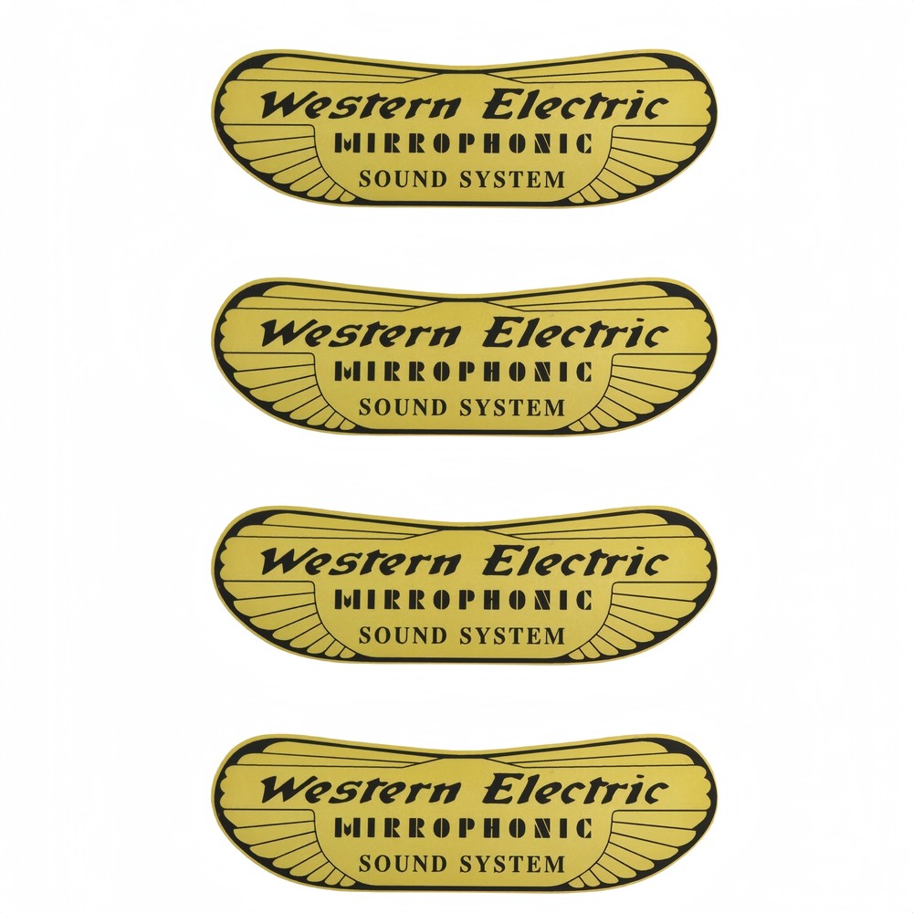 WESTERN ELECTRIC MIRROPHONIC logo badge STICKER DECAL waterproof PVC 77mmX25mm