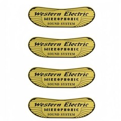 WESTERN ELECTRIC MIRROPHONIC logo badge STICKER DECAL waterproof PVC 77mmX25mm