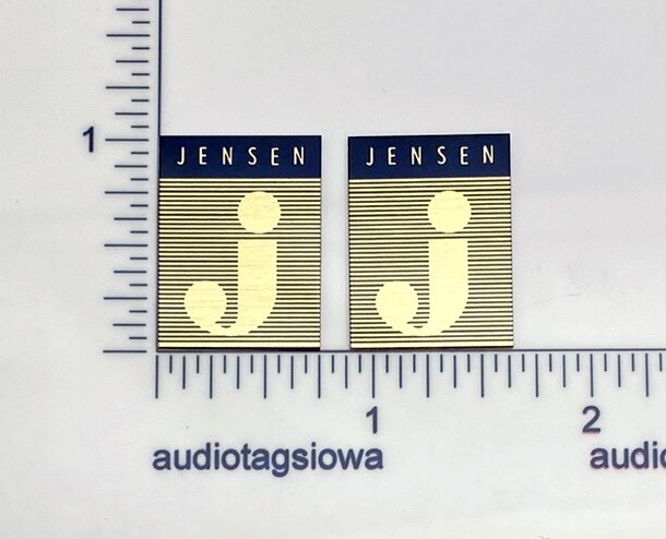 Jensen Gold Speaker Badge Logo Grill Custom Made Aluminum Pair Vintage Style