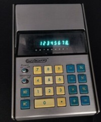 Vintage Compu Chron 1070 LED Calculator 1980s Computing LED Retro Black Silver