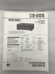Sony STR-D1015 Original Service Manual Repair FM Stereo/FM-AM Receiver 1994