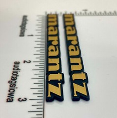 Marantz Custom Made Gold Incised Speaker Badge Logo Emblems Pair