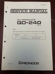 Pioneer QD-240 CD-4 Demodulator Service Manual Original OEM Vintage KL F Rare