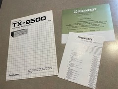 Original Pioneer TX-9500 Tuner Operating Instruction Fold Out Schematic Warranty
