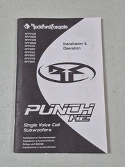 Rockford Fosgate Punch HE SVC Subwoofers Installation Operation Booklet Manual 2