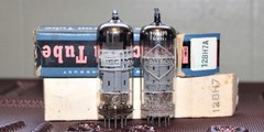 HITACHI 12BH7 TIGHT MATCH PAIR GRAY PLATE NOS++ NIB MINTY VINTAGE 1960&rsquo;S