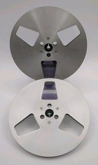 Lot Of 2 Vintage 7&Prime; MEISTER Metal Take Up Reel To Reel 1/4&Prime; Tape 3 Window