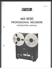 Otari Reel to Reel MX-5050 Professional Recorder Owner manual 61 pages