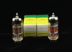 Amperex 7643 PQ NOS Qty 2 Matched Pair Valvo Hamburg DE Gold Pins Vacuum Tubes