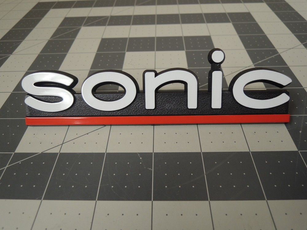 New Sonic Speaker Genuine 6&Prime; Wide Replacement Plastic Logo Nameplate