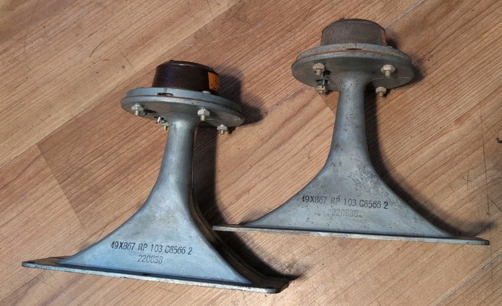 Vtg. 1958 Jensen 16-ohm Horn Tweeters RP-106 with RP-103 metal horn, Working!