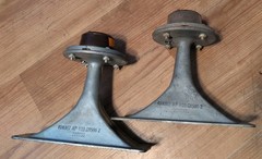 Vtg. 1958 Jensen 16-ohm Horn Tweeters RP-106 with RP-103 metal horn, Working!