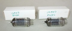 Unbranded 12AX7 Tubes Long Gray Ribbed Plate O Getter Pair