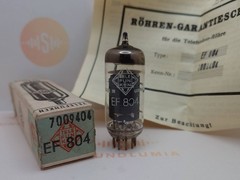 1x Telefunken EF804 Gray Plates ◇ Bottom Orig. Box/Paper – Berlin 1969 – Strong