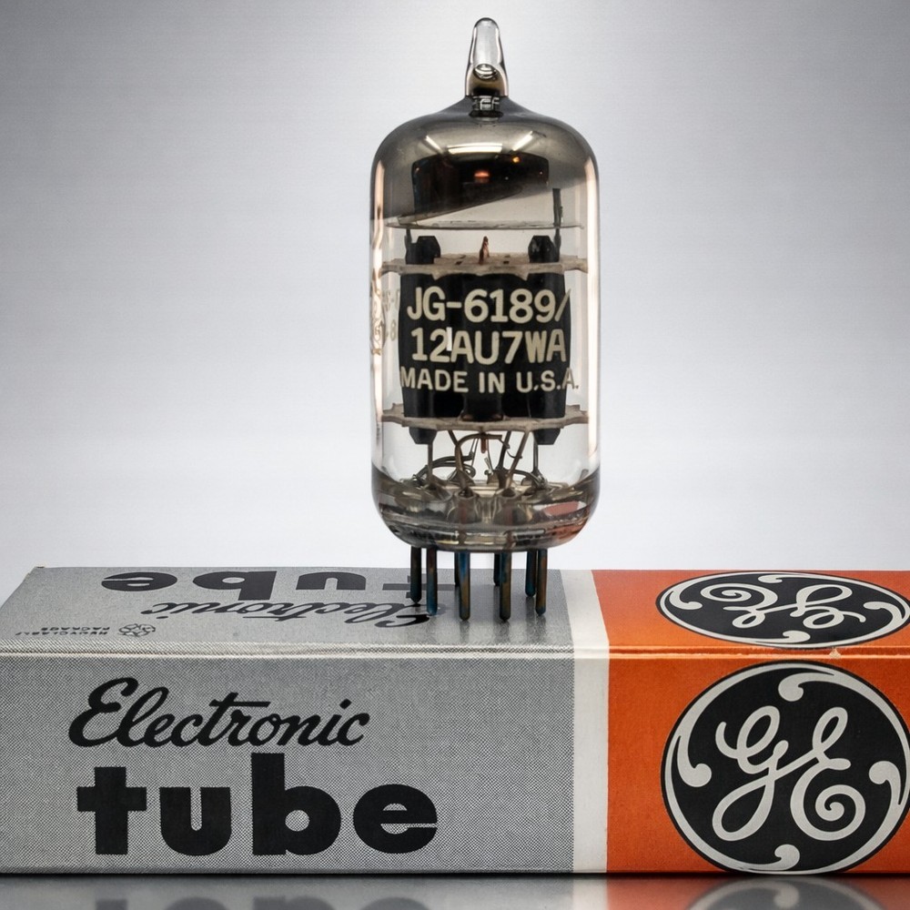 NOS GE JG 6189W/12AU7WA/TRIPLE MICA/BALANCED GAIN/GM/MAXI TESTED