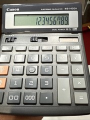 Canon Electronic Calculator WS-1400H Dual Power Preowned