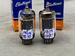 (2) GE 12AX7 ECC83 Tubes Gray Plates Horseshoe Getters Tests Strong Amplitrex