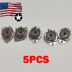 (5PCS)- 9 Pin For Belton Socket, Bottom Mount Micalex .75&Prime; Chassis Hole NEW