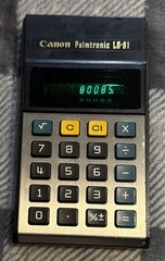 CANON PALMTRONIC LD-81 CALCULATOR Vintage Green Light Display Tested Works
