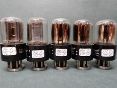 GE Set of 5 Gray Plate 6SN7 Vacuum Tubes Amplitrex Tested 80-111%