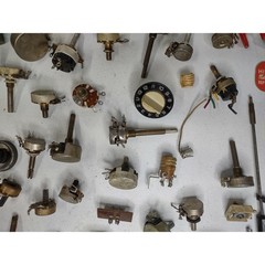 Lot of Vintage TV Radio Amp Repair Parts Knobs Volume Controls Mixed Lot