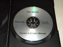 AKAI GX-625 REEL TO REEL TAPE DECK OPERATOR&rsquo;S & SERVICE MANUAL ON A CD IN A CASE