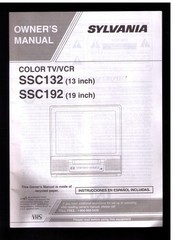 Sylvania Color TV / DVD SSC132 SSC192 13 or 19 inch VINTAGE Owner&rsquo;s Manual ONLY