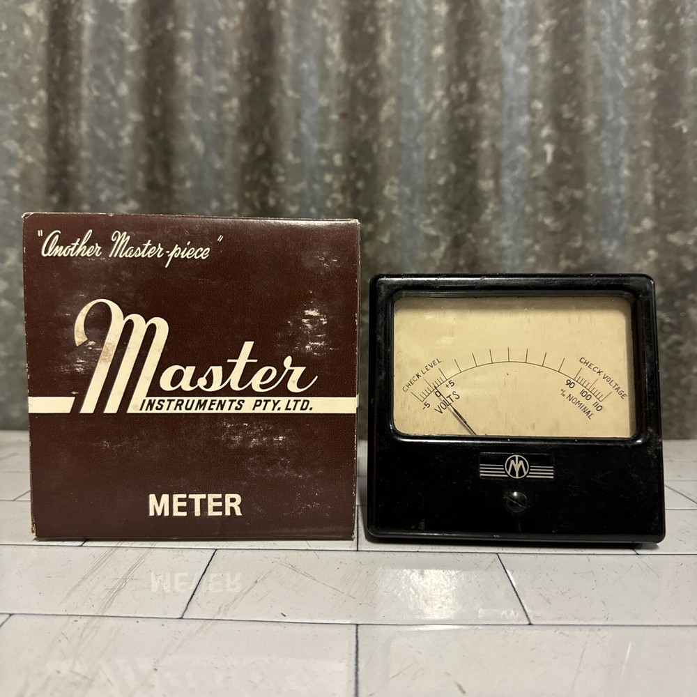 Vintage Voltage Gauge Meter by Masters Instruments, Sydney Australia – BOXED