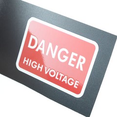 DANGER High Voltage logo badge Sticker Decal waterproof 58.5mm(2.3&Prime;)X41mm(1.6&Prime;)