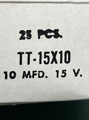 MALLORY TT15X10 10MFD. 15 V. CAPACITORS (LOT OF 25)
