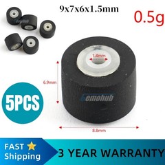 5PCS 9x7x6x1.5mm Tape Recorder Pinch Roller Wheel Rubber Pressure Belt Pulleys