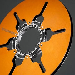Studevox 10.5&Prime; Edge Polished Orange Aluminium Tape Reel For Reel Tape Recorders