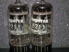Platinum Matched Pair 6211 AMPEREX ~ECC82 Tested NOS Welded Anodes ECC802S