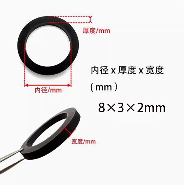 1PCS 8×3×2mm Tire Belt Loop Rubber Ring For Cassette Deck Tape Recorder