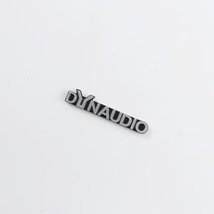 DYNAUDIO silvery metal logo badge replacement piece 30mm(1.18&Prime;)X 6mm(0.23&Prime;)