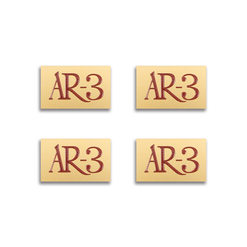 AR-3 Acoustic Research Speaker Logo Badge 42mm(1.65&Prime;)X26mm(1.02&Prime;) GOLD