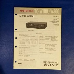 SONY TC-W190 TC-W300 Service Manual Original Paper OEM Repair Guide – USA