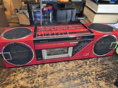 Sanyo MR-Q4 U4 Boombox Portable Stereo Cassette Player Radio 1983 TestedWorking!