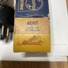 Very Rare Trio Philips Mini watt 6EM7 Short Bottle Vacuum Tube Aus Made NOS
