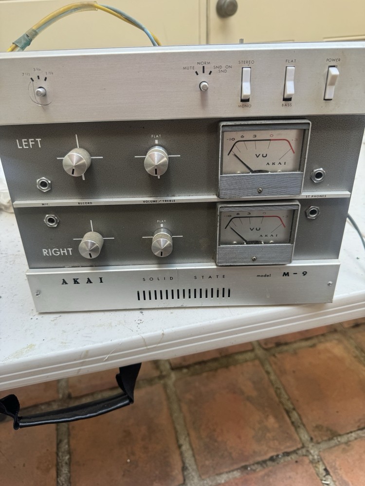 Akai M-9 reel to reel two mono amplifiers with power supply for parts